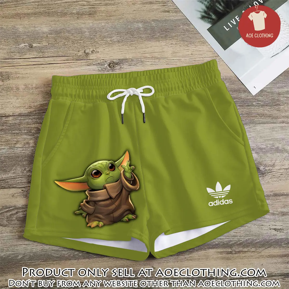 Premium baby yoda in adidas women shorts lady beach shorts wms1076 aoe2610764